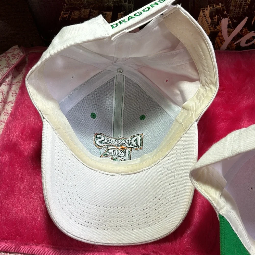 2 Dayton Dragons Lair Hat MiLB Adjustable Strap Green White Embroidered - Picture 2 of 5